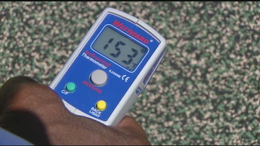 WLWT News 5 found some playground equipment baking in the summer sun. Surface temperatures soared past 150 degrees on some equipment.