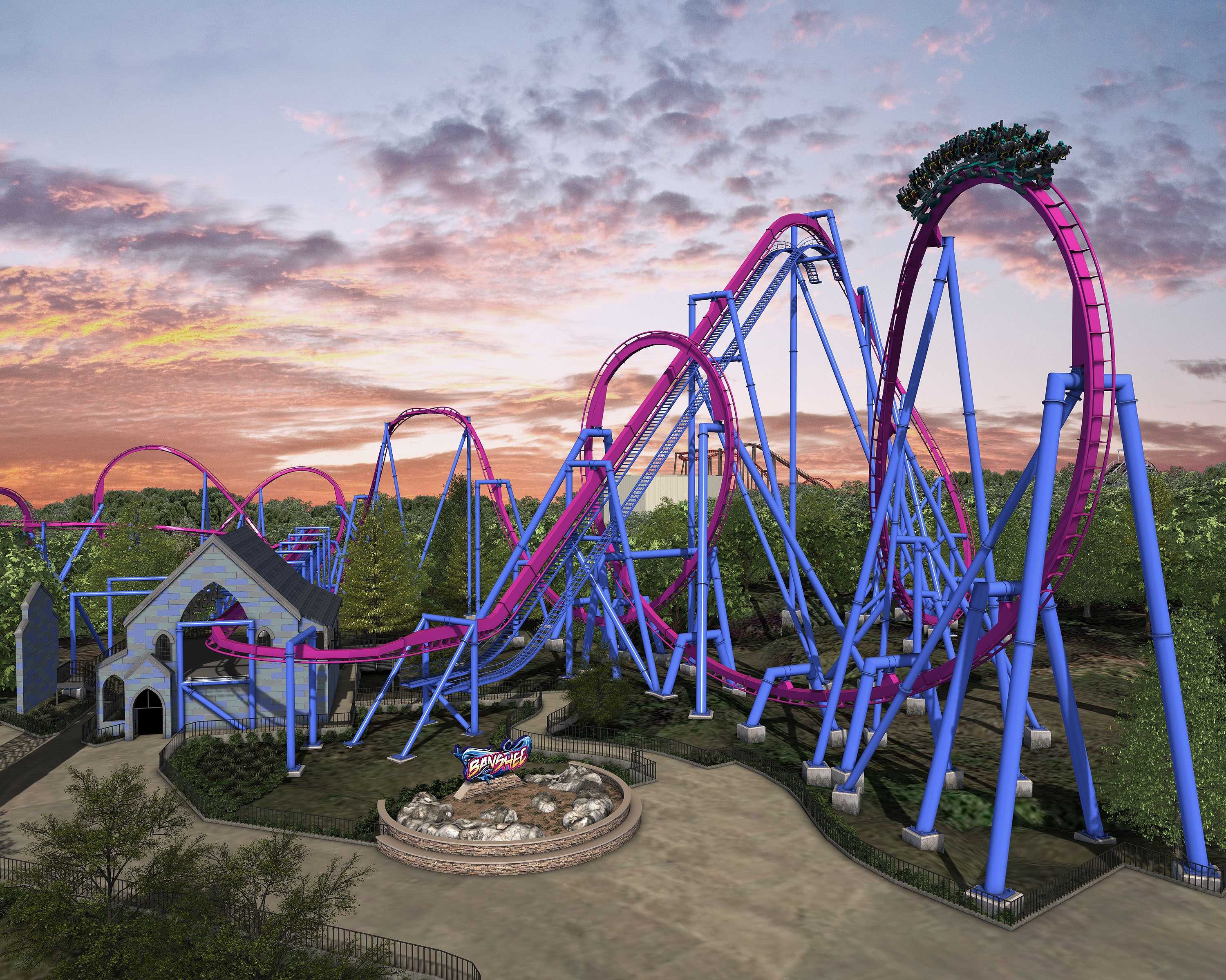 Kings Island announces Banshee world s longest inverted coaster