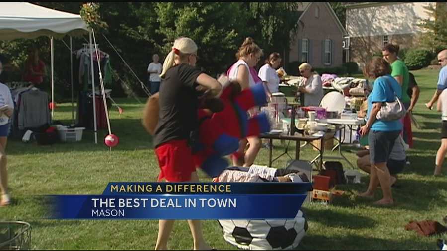 A Mason student organized a giant yard sale this holiday weekend.
