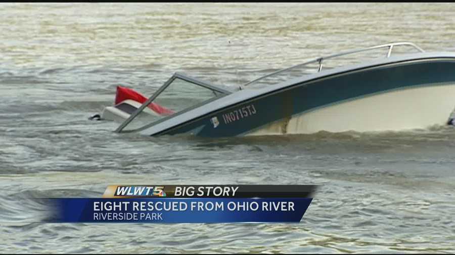 Cincinnati police and firefighters were on the scene after a boat sank on the Ohio River.