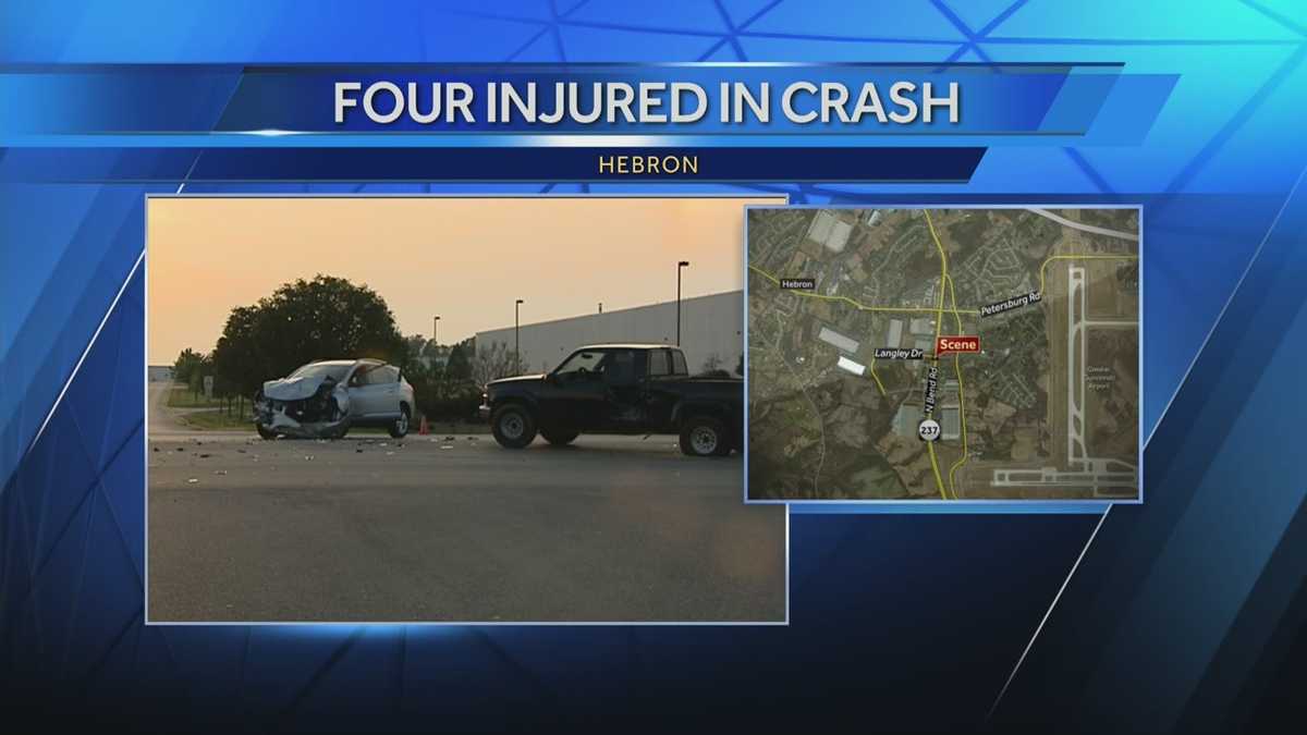 4 injured in Hebron crash Saturday