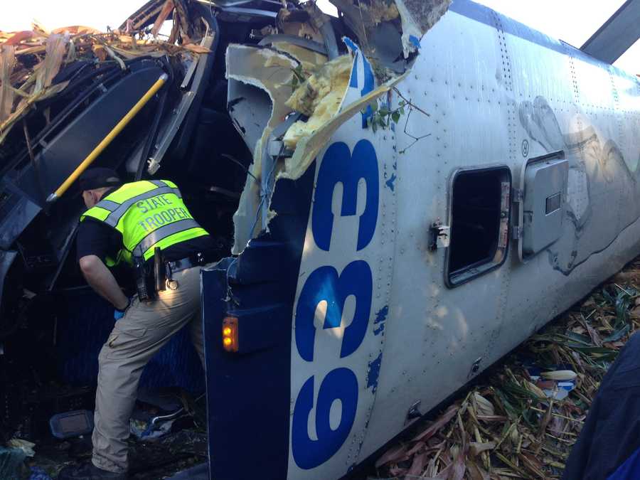 Images Dozens injured in Greyhound bus crash