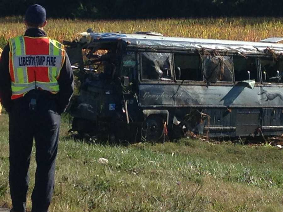 Images Dozens injured in Greyhound bus crash