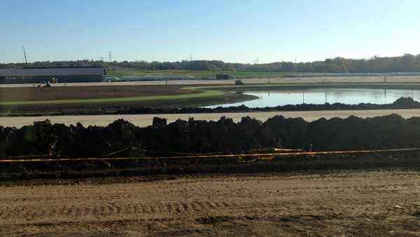 The track was still being built just after the racino opened in December.