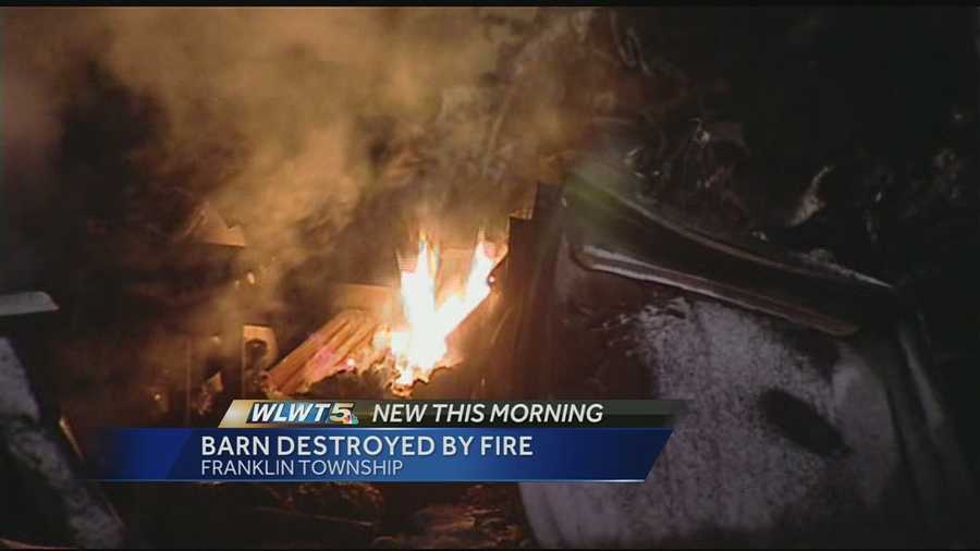 The barn, several vehicles and some farm equipment were all destroyed by the overnight fire.