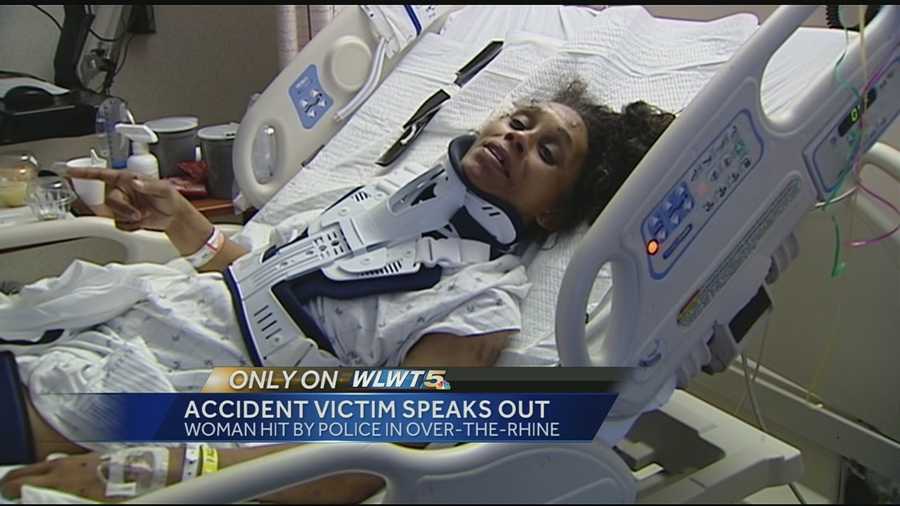 The woman struck by a Cincinnati Police cruiser breaks her silence.