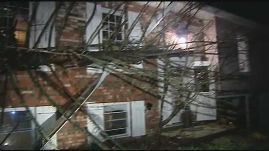 Across the Tri-State, trees downed power lines and landed on cars and houses. At the height of the storm, about 33,000 Duke Energy customers lost power.