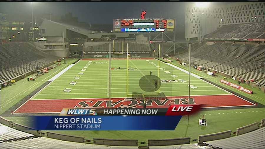 The UC Bearcats play Louisville Thursday night for the Keg of Nails at Nippert Stadium.