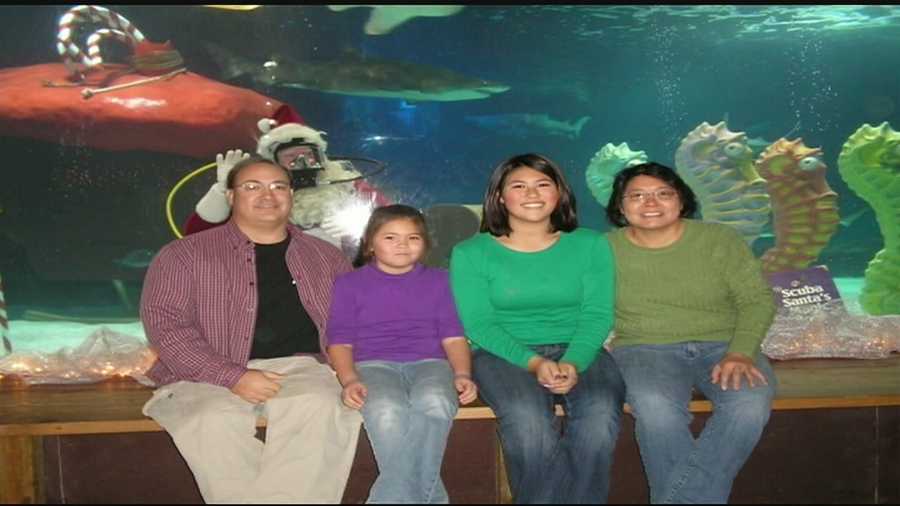 The Miller family has been celebrating Christmas every year at the Newport Aquarium for 10 years.