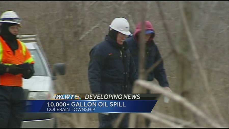 Crews are working around the clock to remove 10,000 gallons of oil that spilled from a pipeline into a nature preserve.