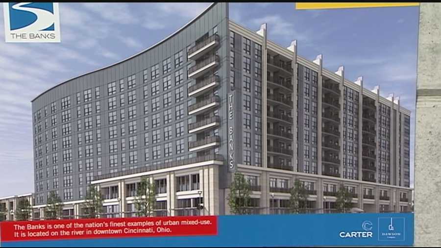 The Banks development on Cincinnati’s riverfront entered Phase II Tuesday morning.