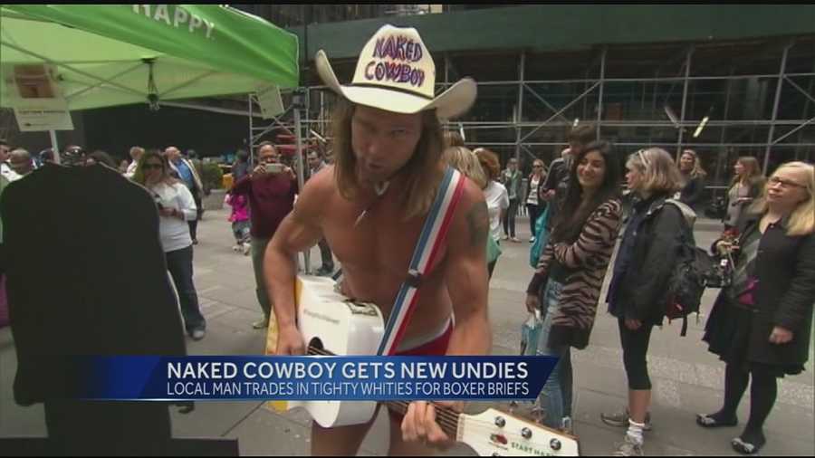 Naked Cowboy Changes Underwear for Fruit of the Loom Campaign