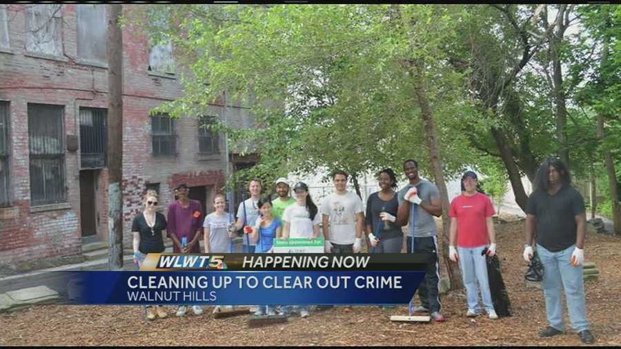 The Walnut Hills cleanup took place Saturday as volunteers picked up trash, planted plants and cleaned up alleys before gathering at the 5 Points Alley to enjoy a music concert. Cleaning up Walnut Hill is part of a bigger effort to re-develop the neighborhood.