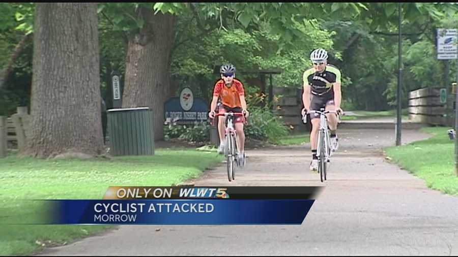 A father said he was assaulted in front of his son while they rode their bikes in Warren County.