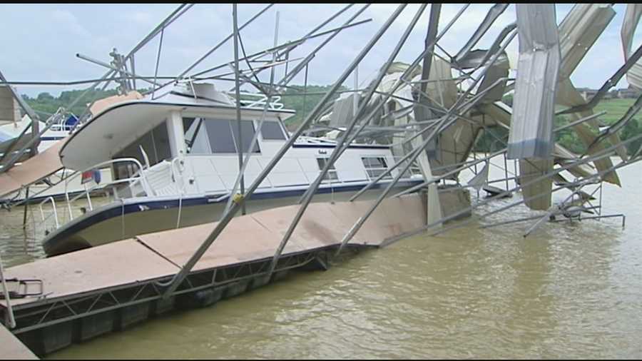 Gallatin County was hit hard Monday night by severe storms. The damage included Smugglers Cove Marina where the dock and boats were damaged by high winds.