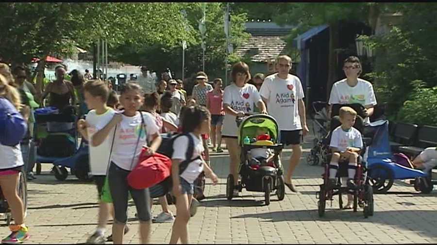 A Kid Again, a nonprofit organization that strives to enrich the lives of children with life-threatening illnesses by providing fun filled events for them and their families, had its annual outing today at Kings Island.