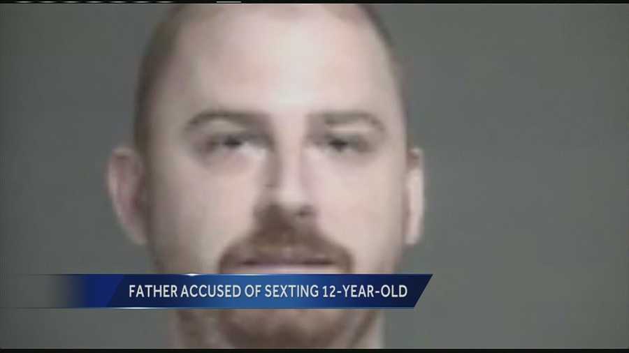James Morger, 26, is accused of sexting a 12-year-old girl and sharing pictures of her, officials said. Morger is facing several charges including pandering obscenity. Authorities said the two would communicate using Skype and an app called Kik.