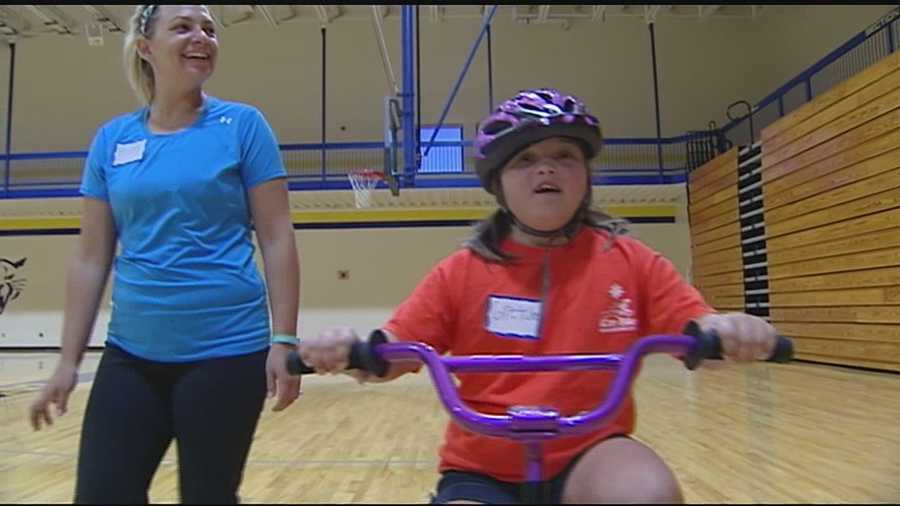 The I Can Bike camp focuses on teaching children with Down syndrome how to ride their bike, independently.