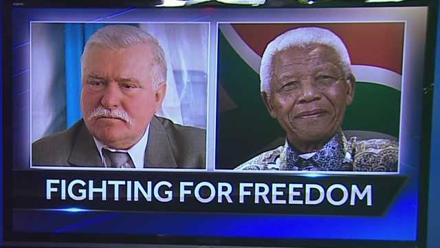 The National Underground Railroad Freedom Center hosted Nobel Peace Prize laureate Lech Walesa and South Africans representing the late Nelson Mandela for an awards ceremony Friday.