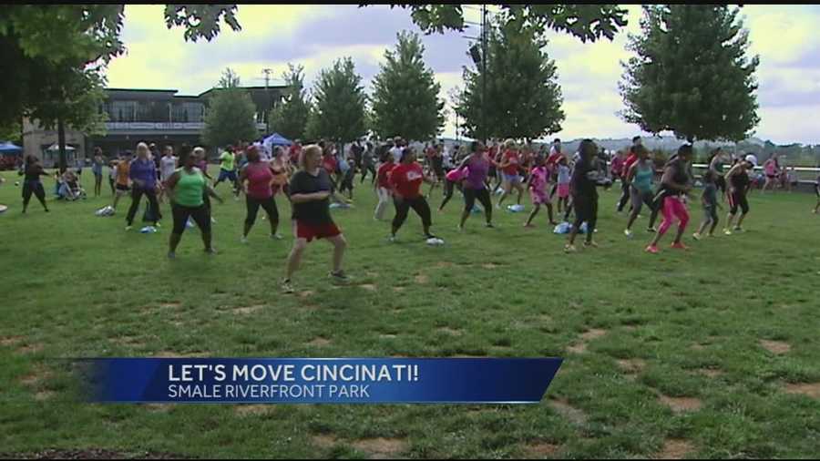The Let's Move Cincinnati event at Smale Park kicked off Saturday. Organizers said hundreds of participants put their bodies in motion along the riverfront as the Tri-State accepted first lady Michelle Obama's physical fitness challenge.