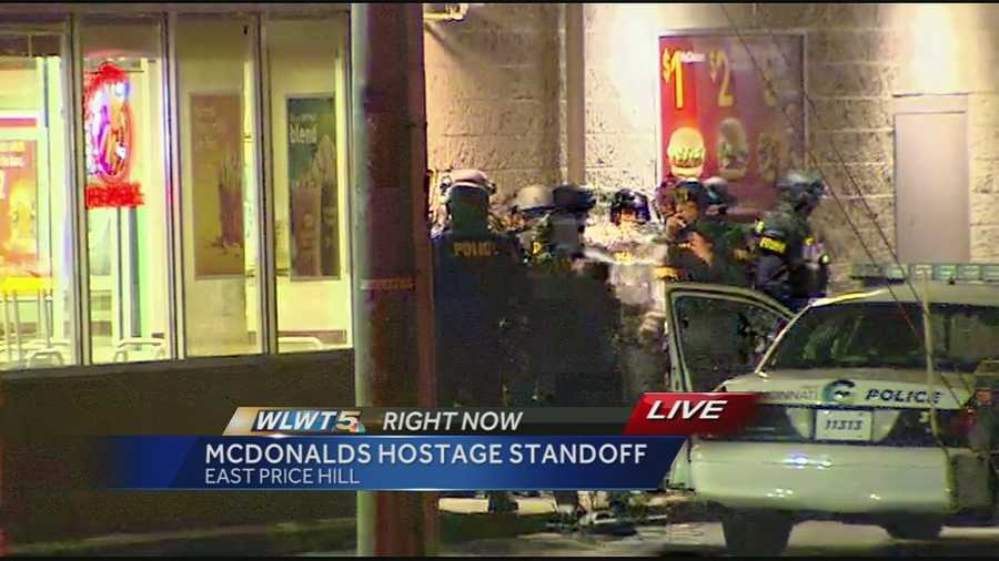 Cincinnati police were involved in a standoff at the McDonald's on Warsaw Avenue in East Price Hill. The SWAT team had entered the building and was able to get all the employees out safely, according to authorities