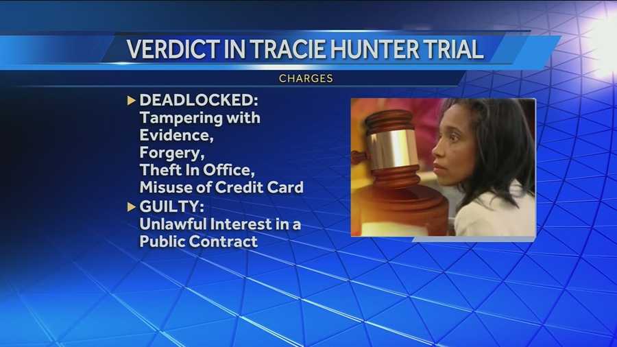 The jury could not reach a verdict on eight of the nine counts, but found Hunter guilty on one count of having an unlawful interest in a public contract.
