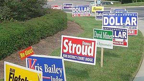 File photo of campaign signs