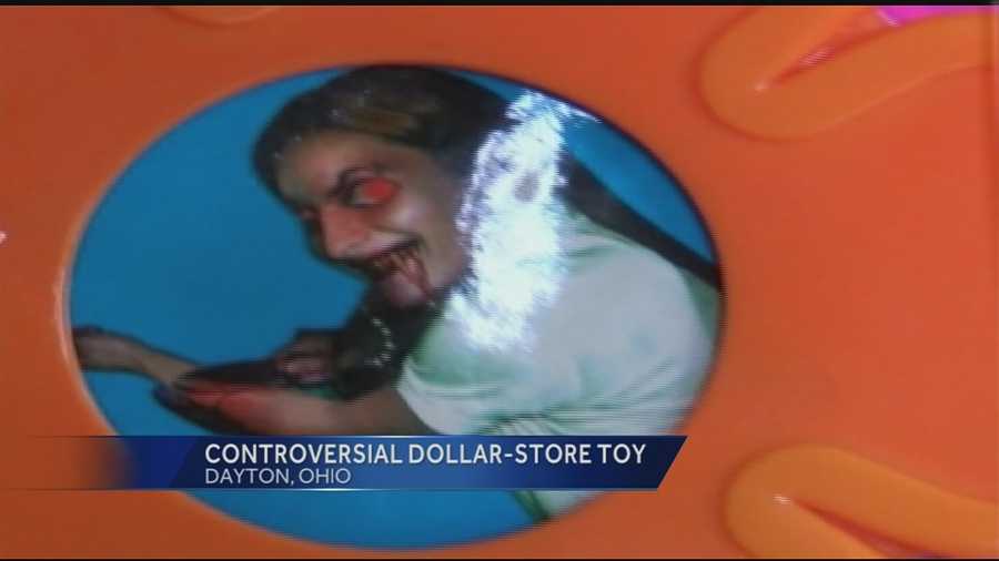 A toy at a Dayton area Dollar Store is intended for children, but parents said the picture of a girl slicing her wrist is not appropriate for the age demographic.