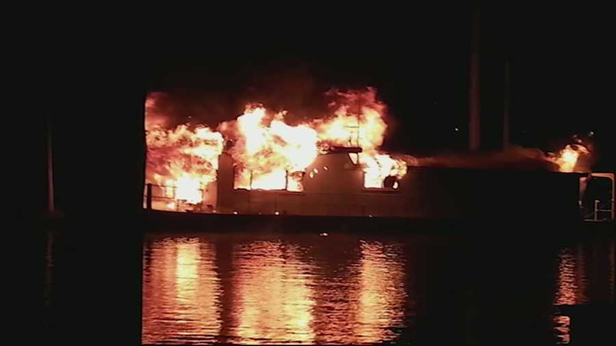 A woman who narrowly escaped a houseboat fire is saying she wouldn't have made it if not for her dog. A woman's attempt to stay warm may have led to a boat fire in Dayton.