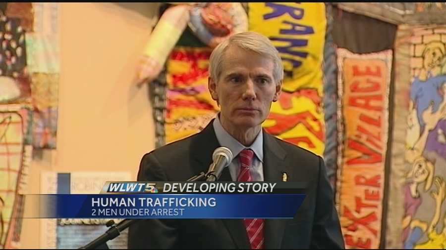 Ohio Sen. Rob Portman spoke at the National Underground Railroad Freedom Center Friday afternoon about the need to end human trafficking.