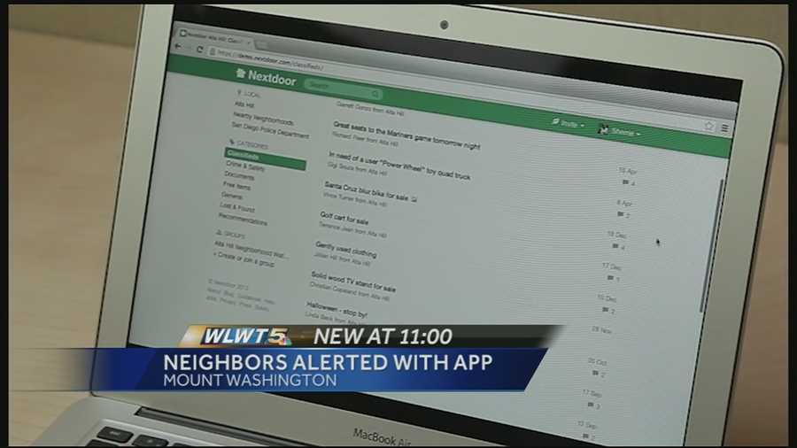 Neighbors in Mount Washington are sharing information on Nextdoor to make sure they don't fall victim to crime.