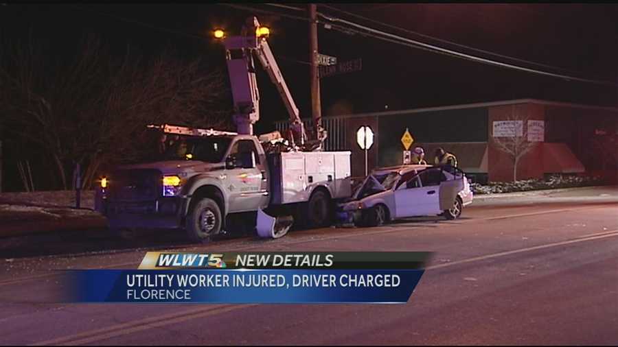 A worker was flown to a Cincinnati hospital after a crash in Florence early Friday.