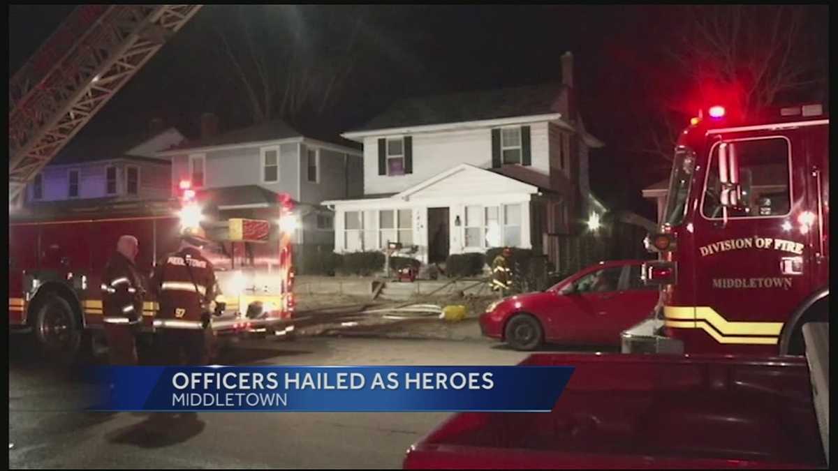 Officers deemed heroes after pulling man out of burning Middletown home