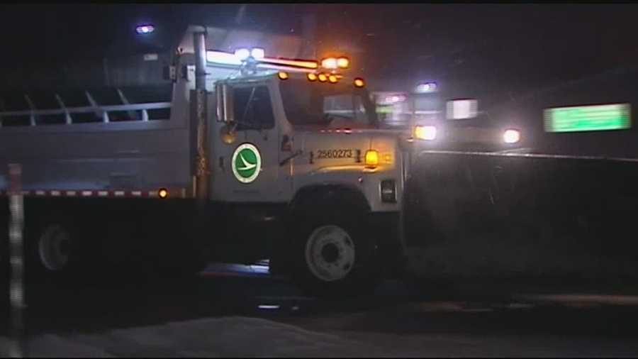 Crews in Ohio, Kentucky and Indiana are working 12-hour shifts to clear roads before the Tuesday morning commute.
