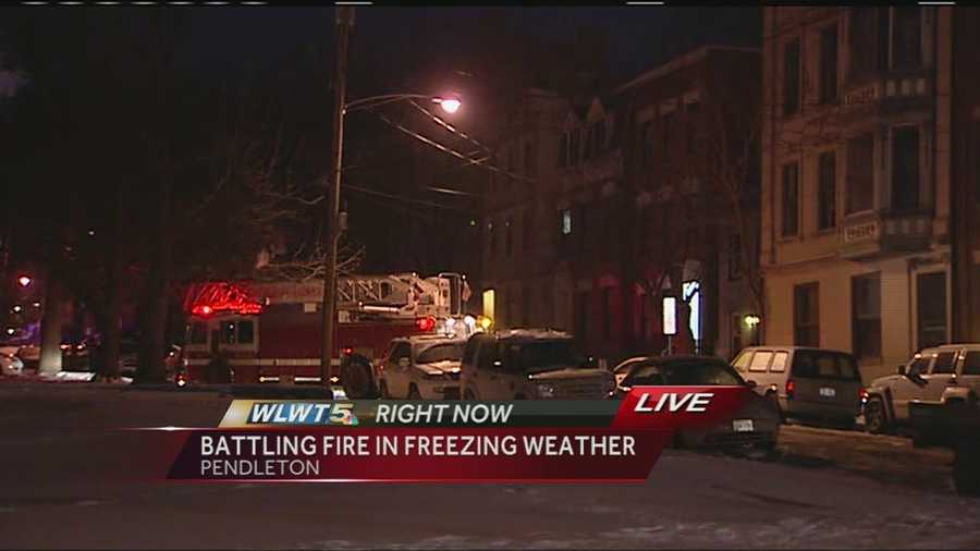 Firefighters battled flames and frigid temperatures at a fire scene in Cincinnati overnight.