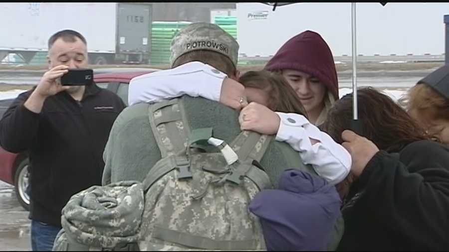 Families were waiting anxiously for the brave men and women of the 961st Engineer Company of the US Army Reserves who've been in Kuwait and Afghanistan for a year.