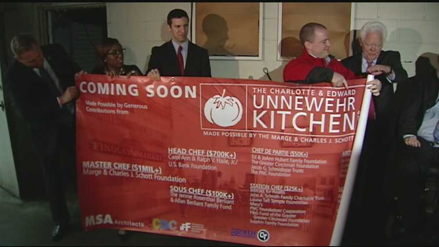Findlay Market unveiled plans Wednesday for a new shared space kitchen for food entrepreneurs. The space is officially named the Charlotte and Edward Unnewehr Kitchen. The 8,000-square-foot space will house five state-of-the-art kitchens to allow food entrepreneurs to create their products and bring them to market.