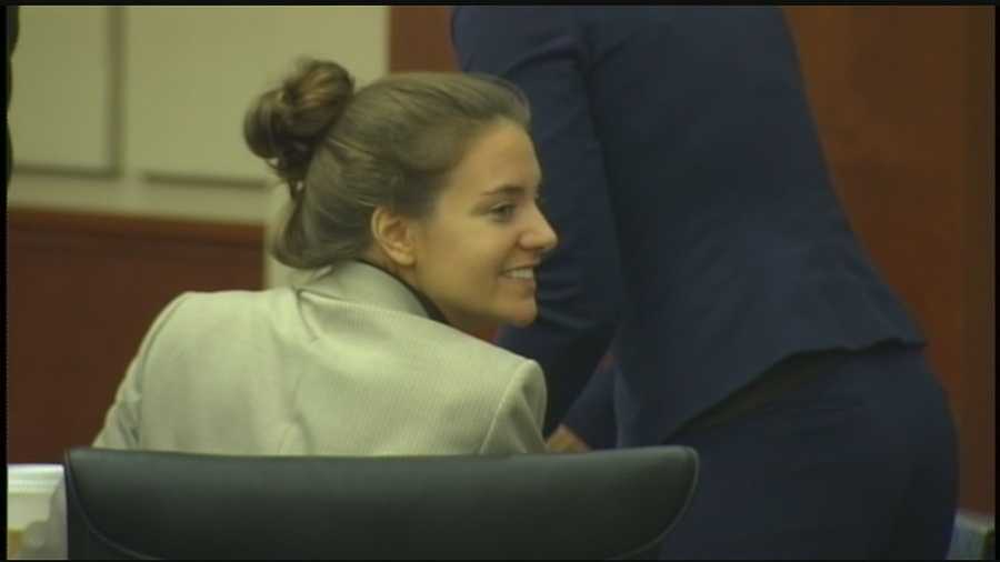 According to previous testimony and police video, Hubers said she went to the condo to pick up her things after Poston ended their relationship. She says they got into an argument that escalated to a physical confrontation.