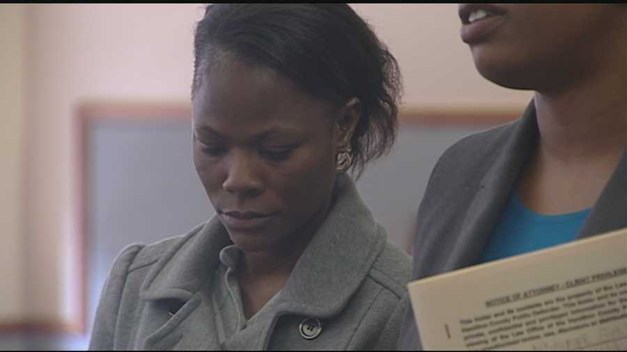 A woman accused of boarding a school bus and slapping a child was in court Tuesday. N'Doumbe Gueye, 30, pleaded no contest to an assault charge. She was sentenced to 180 days in jail, with all but five days suspended and credit for one day already spent there.