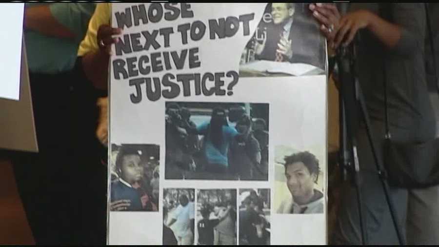 Group protests at Freedom Center during U.S. Attorney General's visit