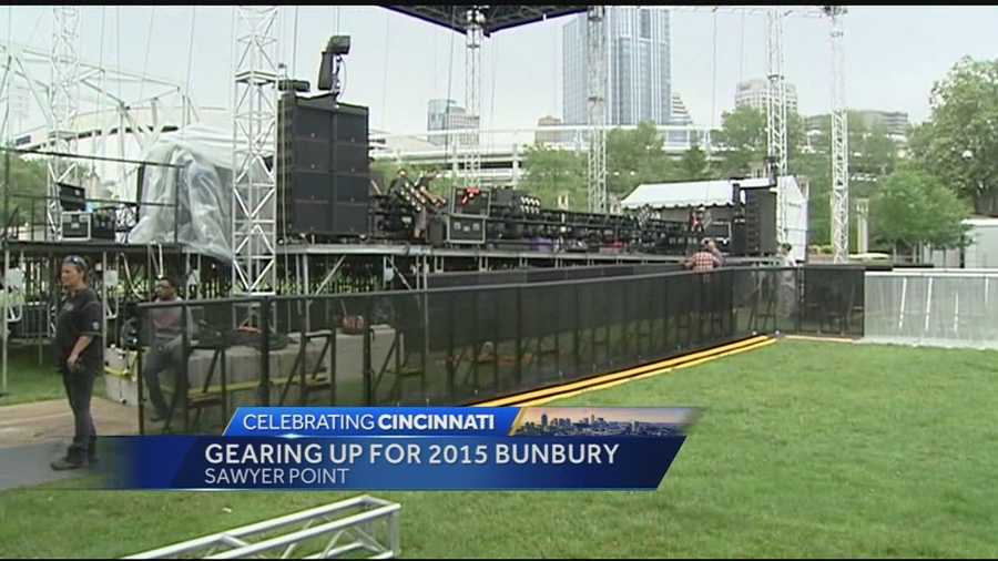 Things are buzzing at Sawyer Point in preparation for 2015 Bunbury Music Festival. Crews have started erecting the four stages that will host the musical acts for the three-night festival.
