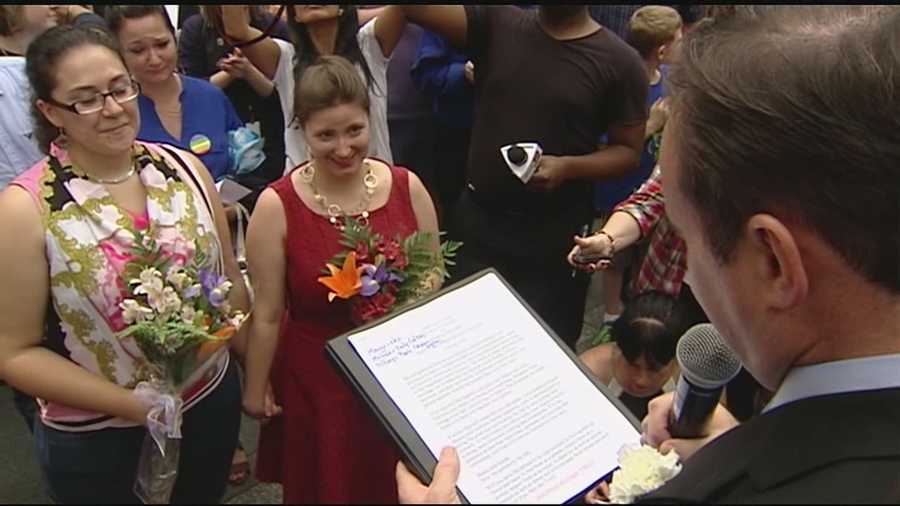 Following the SCOTUS ruling on same-sex marriage, the first same-sex marriage was performed at the Hamilton County Courthouse followed by a mass wedding on Fountain Square, which was officiated by Mayor John Cranley.