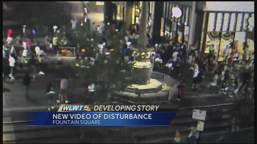 New video footage of the disturbance on fountain square on Saturday has surfaced.