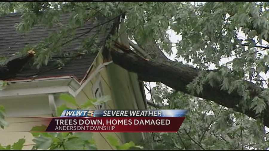 As the severe weather moved through Greater Cincinnati Monday people in Anderson Township were in the bulls-eye as high winds brought down trees.