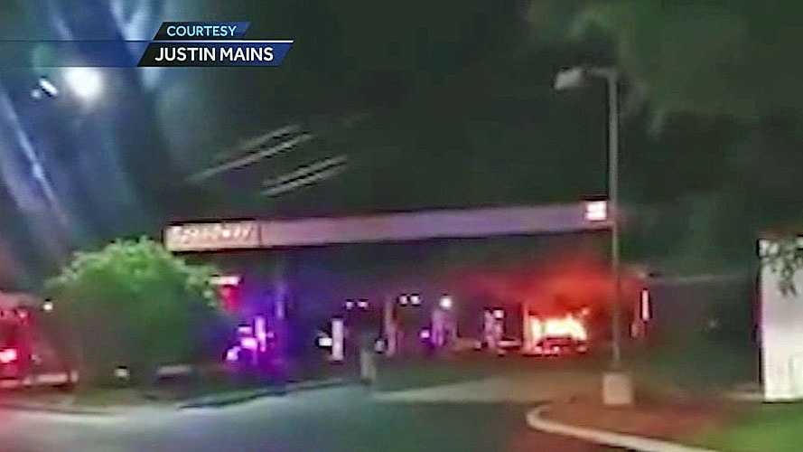 Car burns at Florence gas station