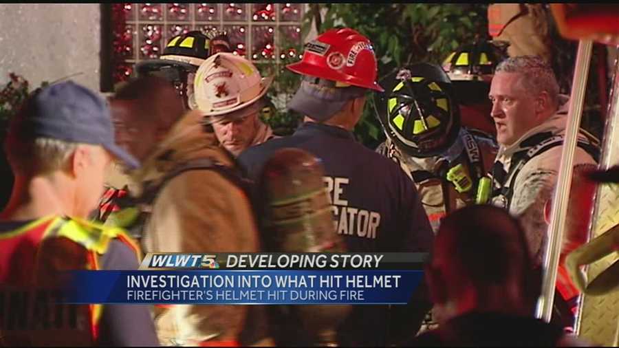 Fire union president Matt Alter told WLWT on Monday afternoon that the bullet hit a firefighter's helmet but didn't penetrate it. If it were just a half-inch lower, it would have been a direct shot to the head, Alter said.