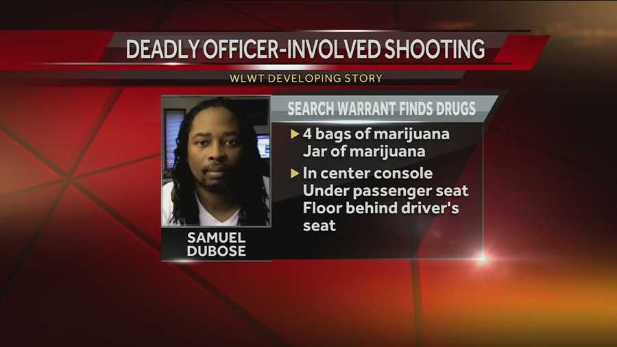 Some of the contents of Sam DuBose's car at the time of his death have been identified. WLWT has confirmed through the CPD's search warrant inventory document that four bags and a jar of marijuana were in Dubose's car at the time of the July 19 traffic stop that ended in former UC Officer Ray Tensing fatally shooting DuBose.