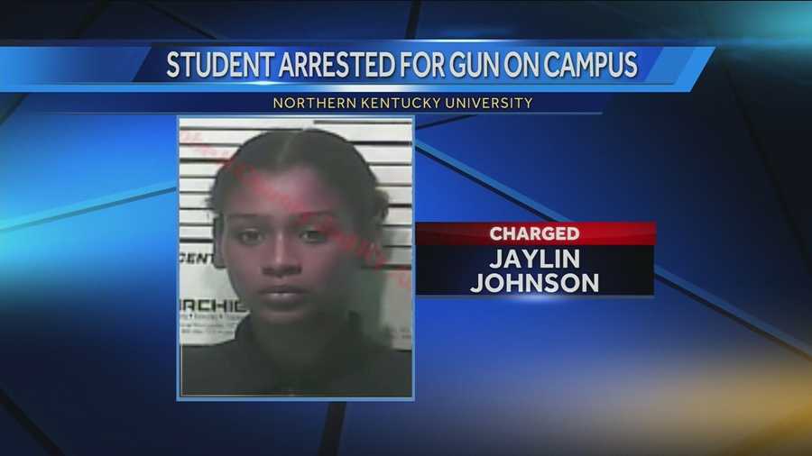 Officials said police officers questioned a female student, identified as Jaylin Johnson, 23, who admitted to having a handgun in her bag. She turned over the weapon without incident and was taken into custody.
