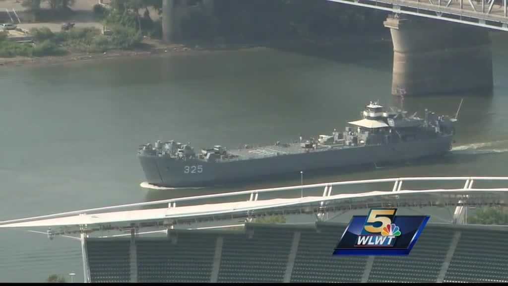 Images Navy ship cruises up Ohio River