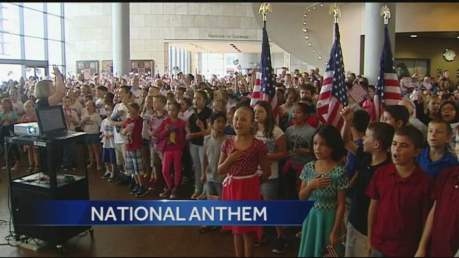 More than 1,000 Cincinnati students took part in a special sing-a-long of "The Star-Spangled Banner" to commemorate 9/11.